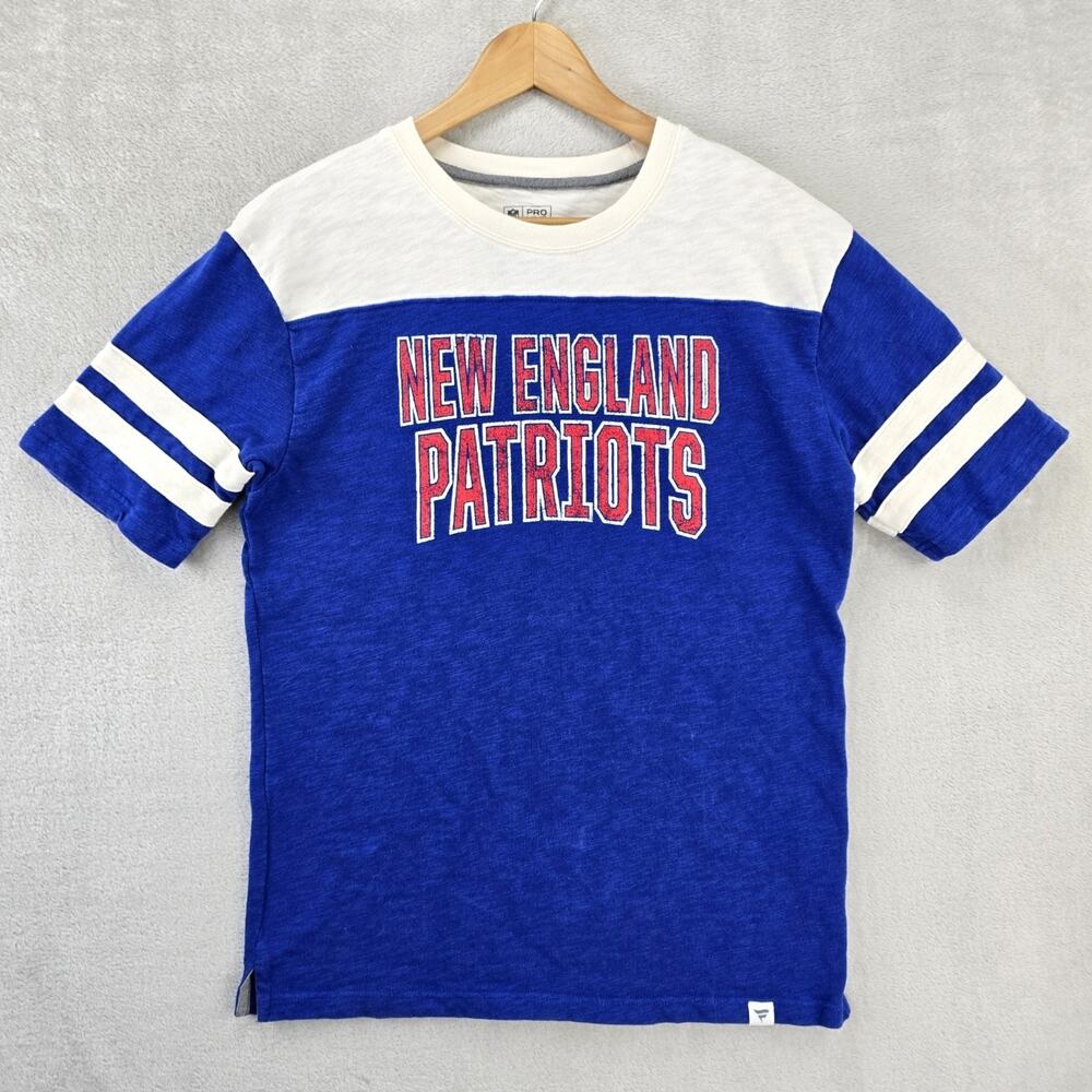 New England Patriots Classic Shirt Large Blue White Fanatics Pro Line‎ NFL